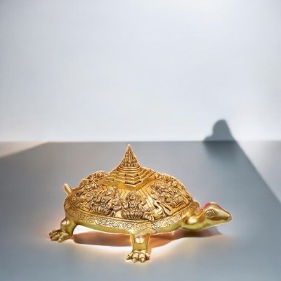 Brass Tortoise with Shree Yantra Showpiece for Good Luck