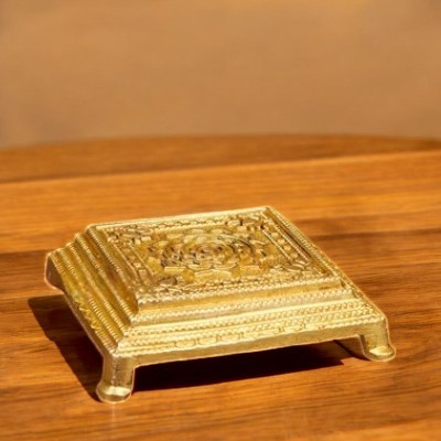 Brass Ethnic Lotus Chowki