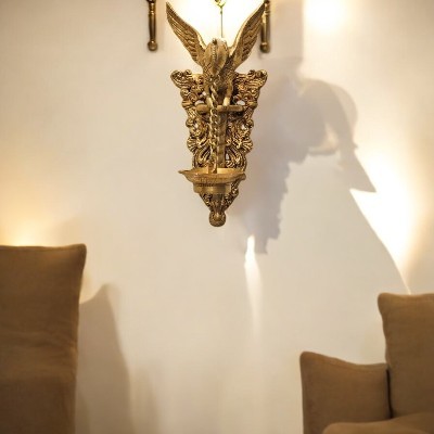 Brass Parrot Wall Hanging with Diya
