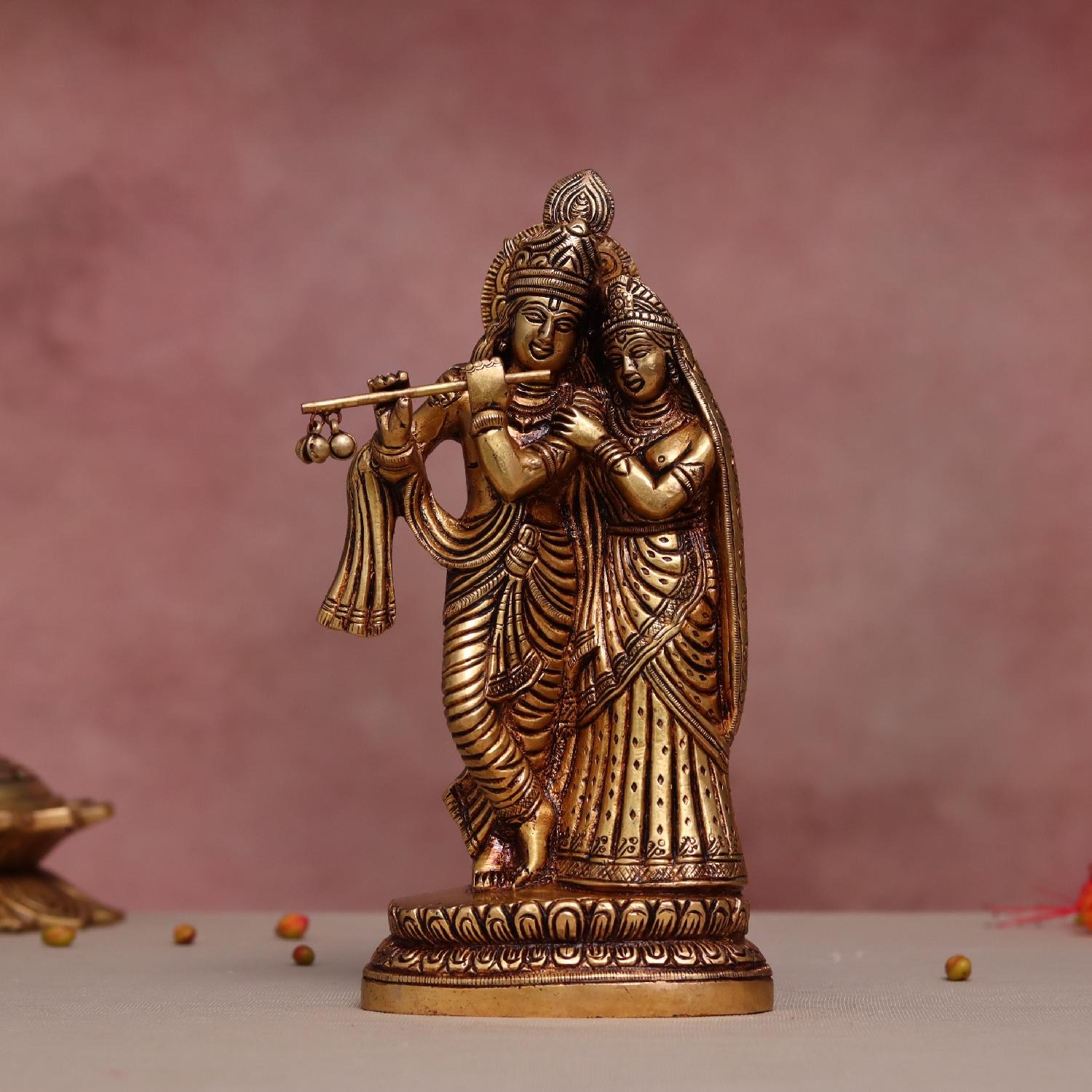 Brass Radha Krishna Statue