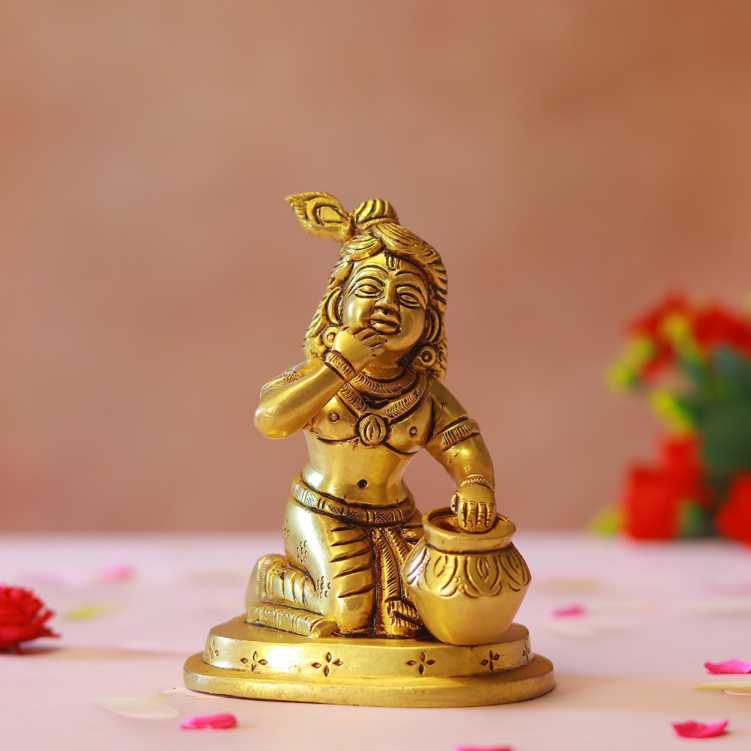 Brass Makhan Chor Bal Krishna Idol