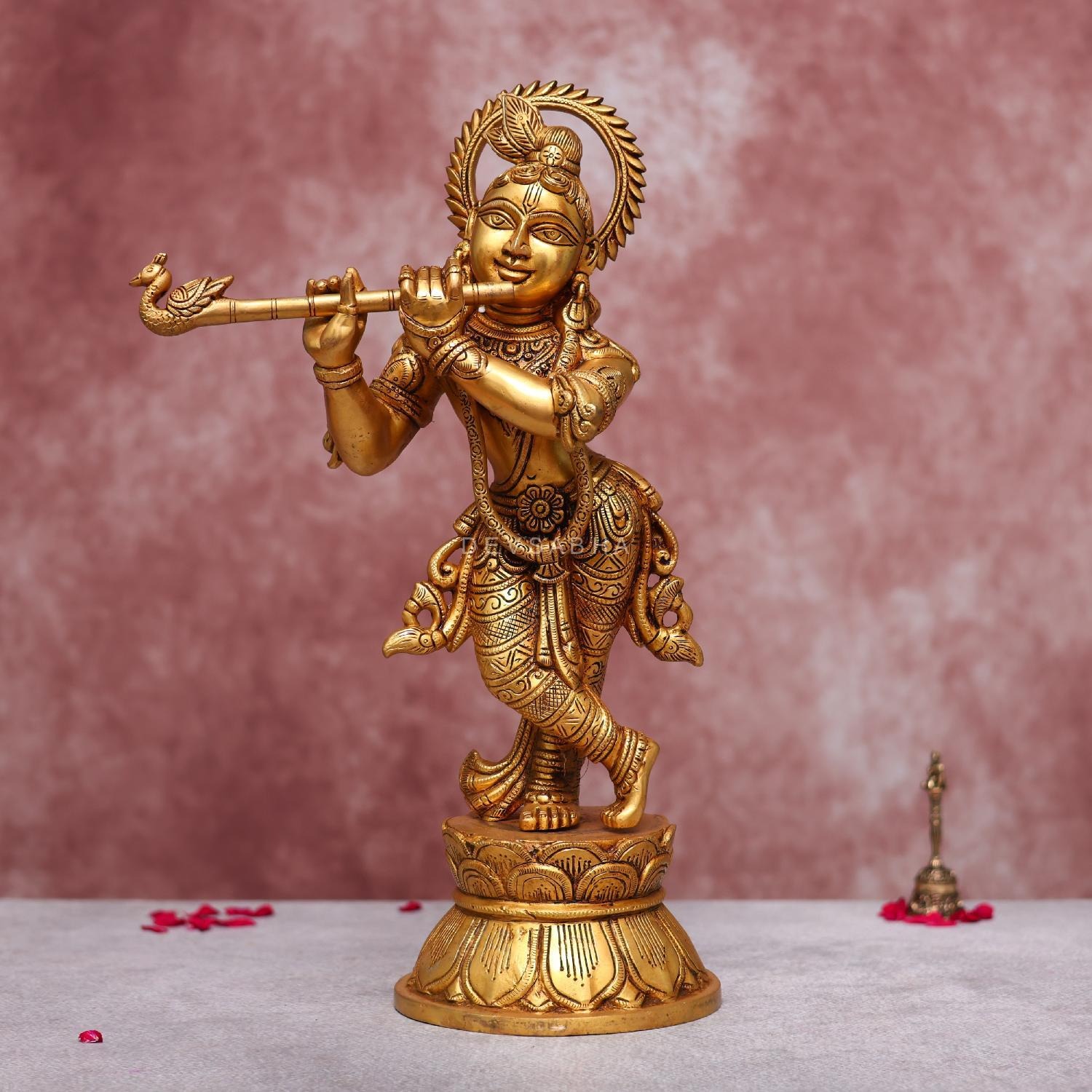 Brass Krishna Idol Stading
