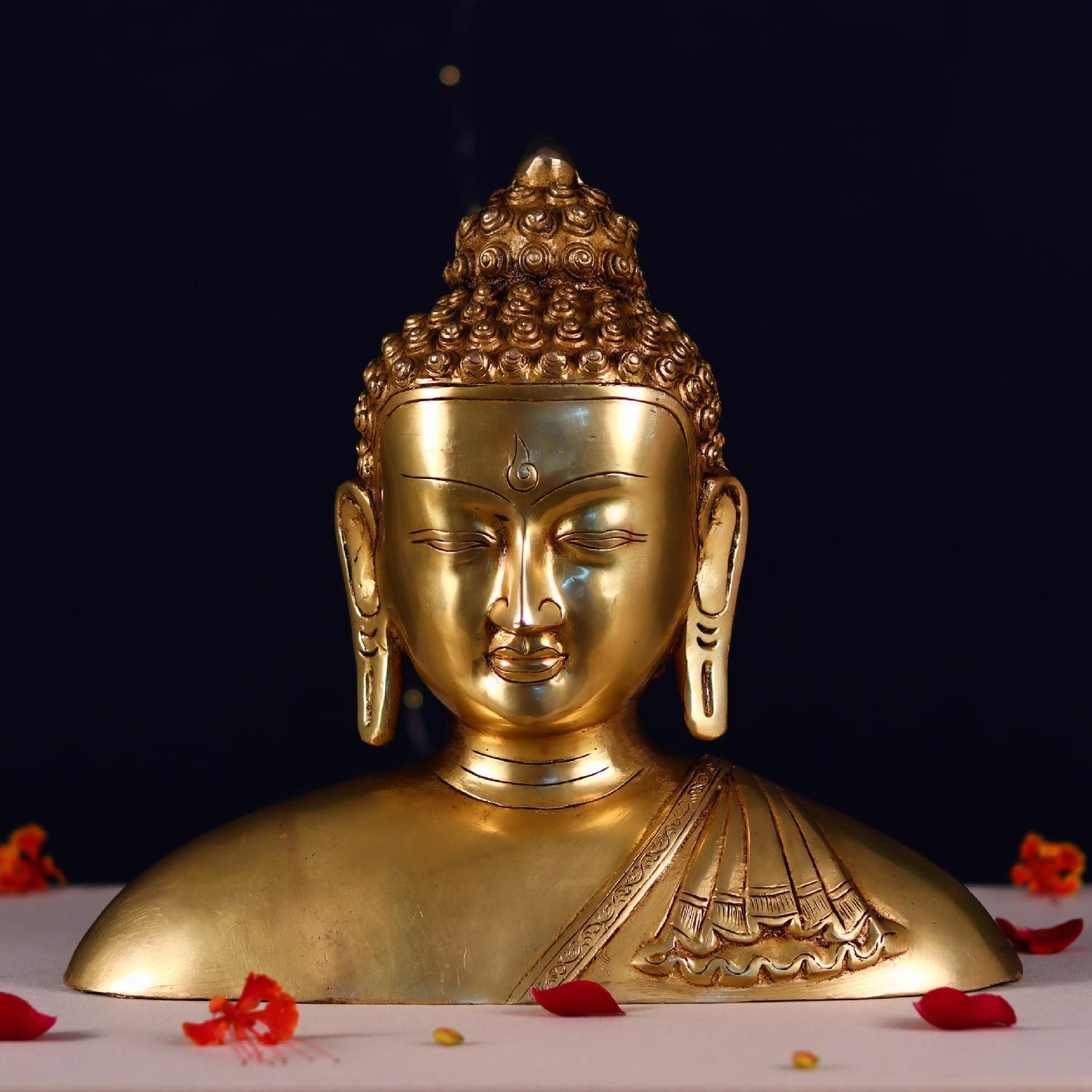 Brass Buddha Statue Face