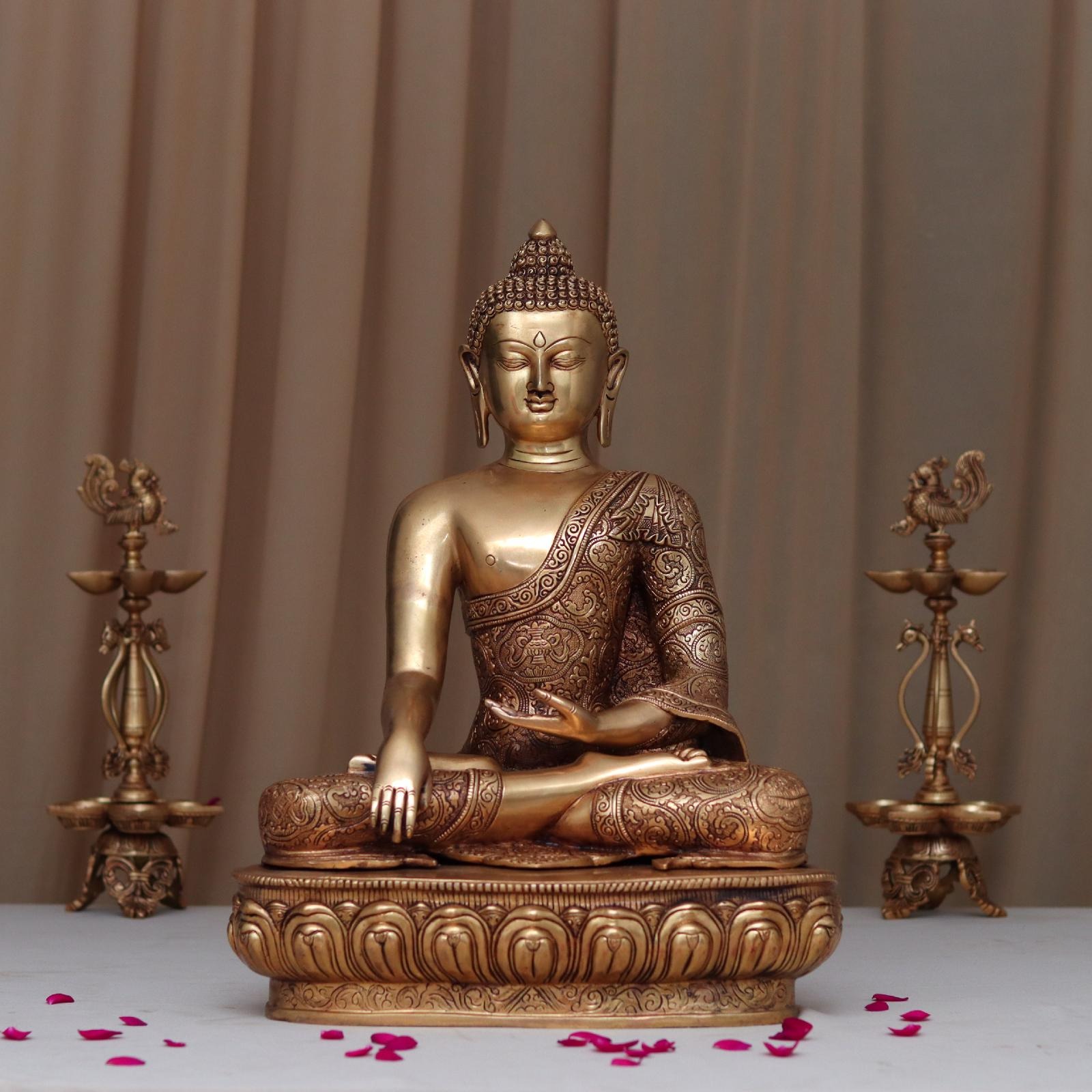 Large Size Brass Buddha Murti