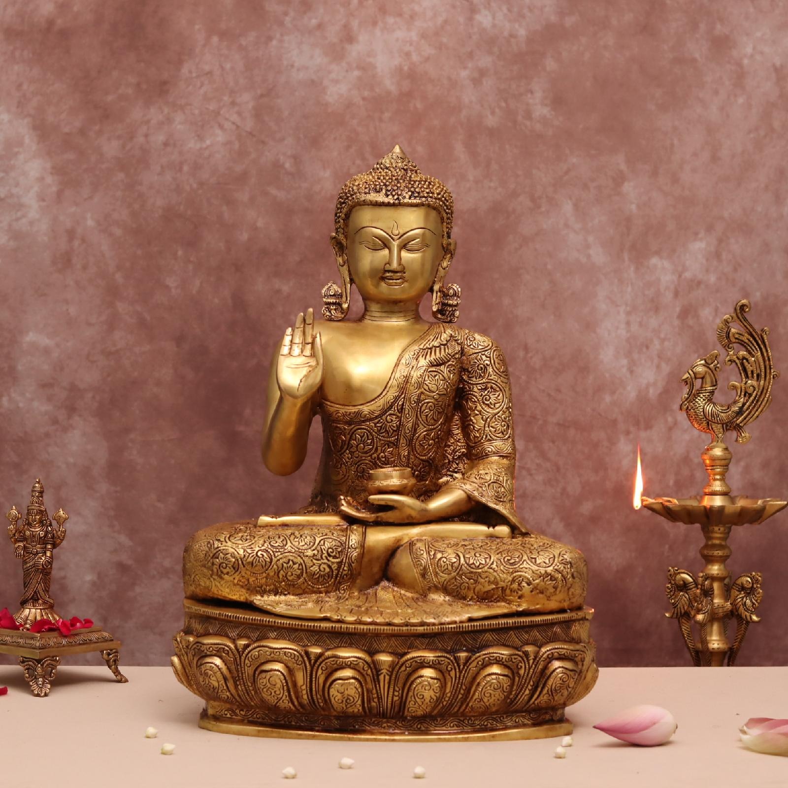 Large Size Brass Buddha Statue