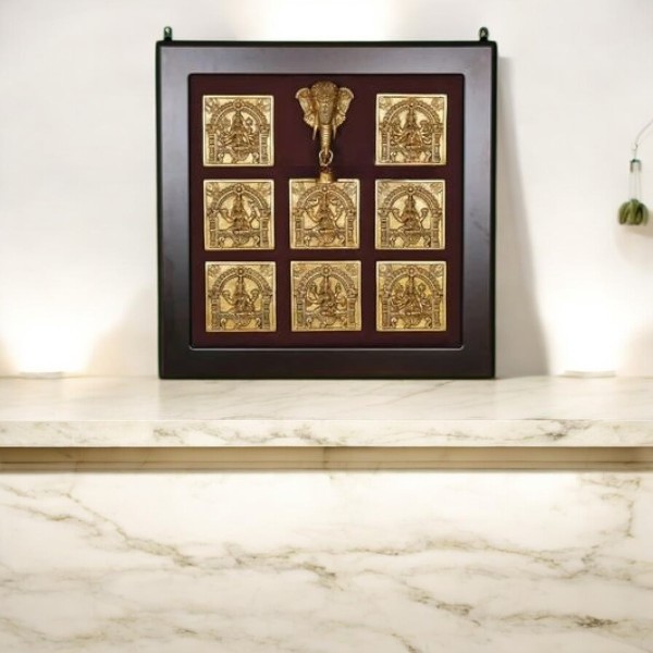 Brass Ashta Lakshmi Frame Wall Hanging Hanging