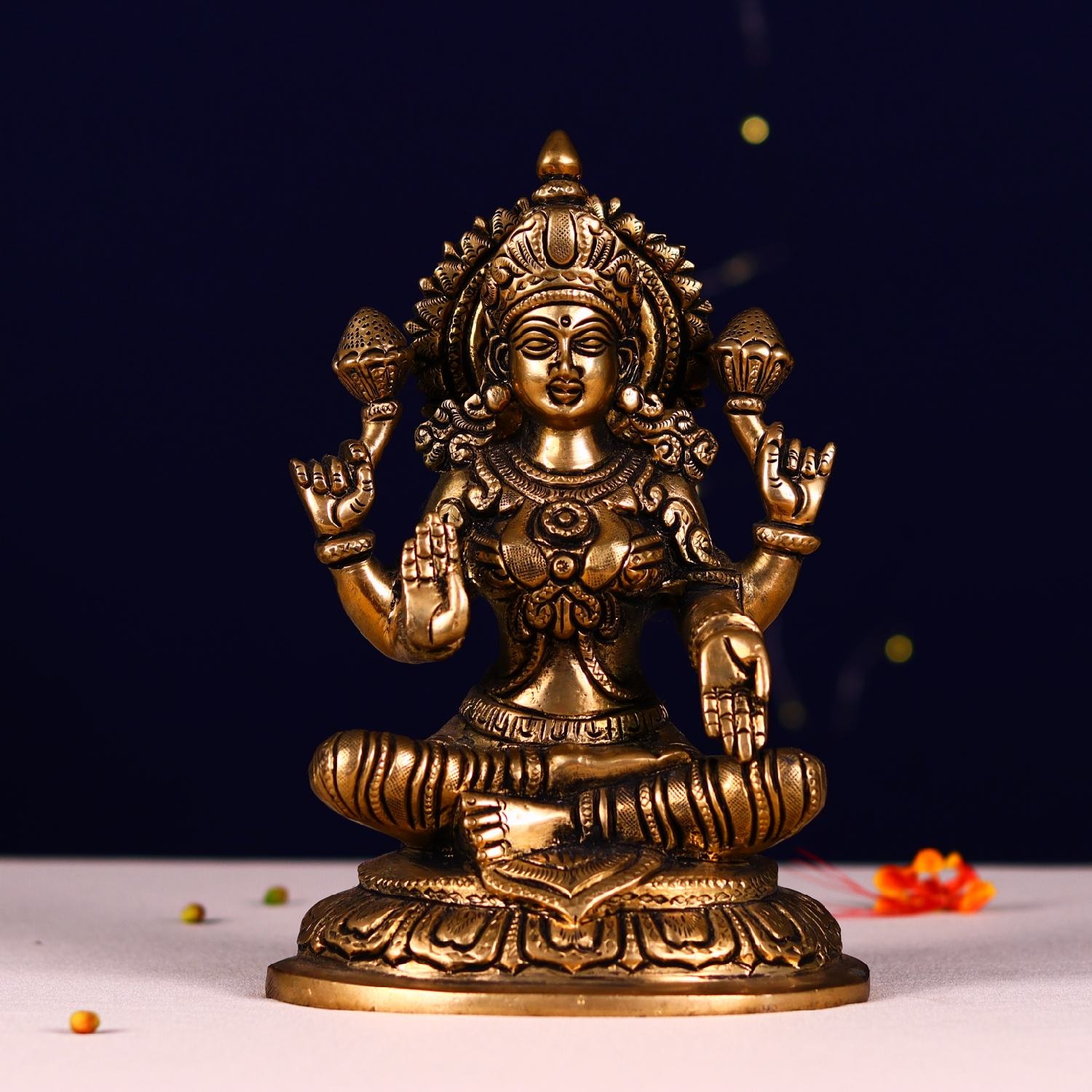 Antique Brass Lakshmi Idol
