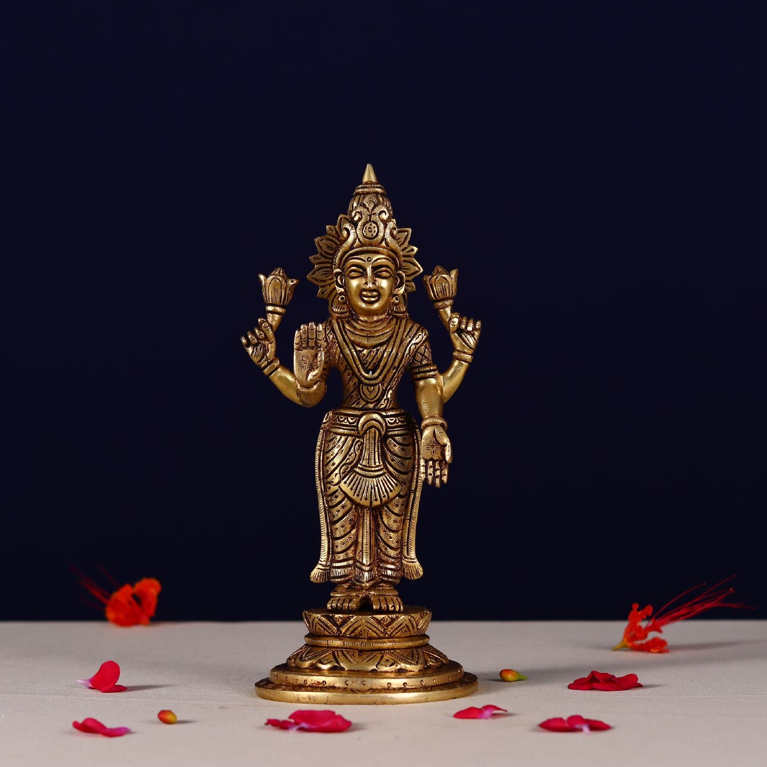 Brass Standing Laxmi Murti