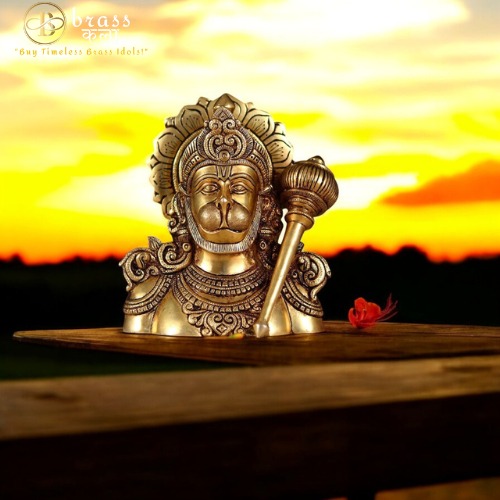 Brass Hanuman Idol Bust
