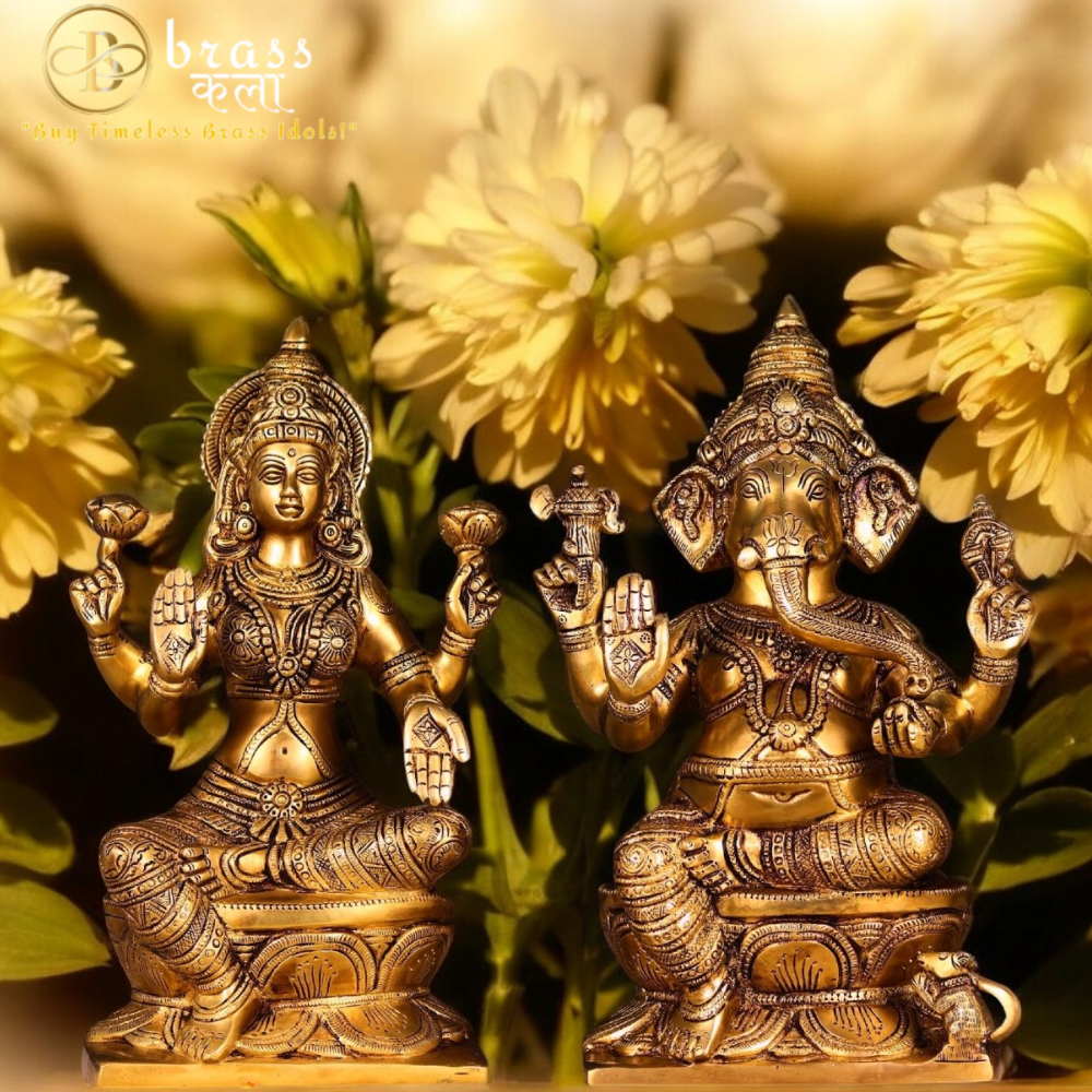 Laxmi Ganesh Brass Murti