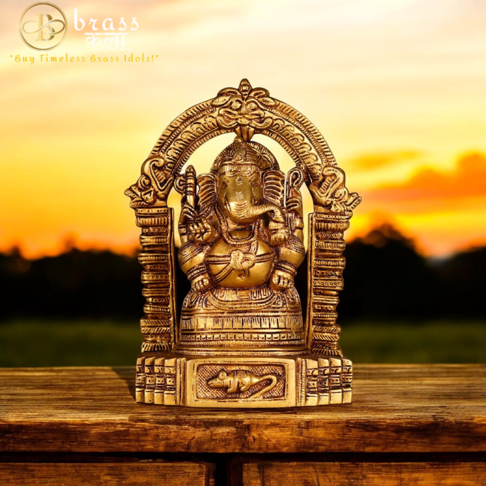 Brass Frame Ganesh Idol
