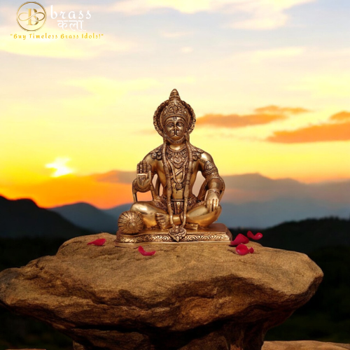 Brass blessing hanuman idol height 9 inch
