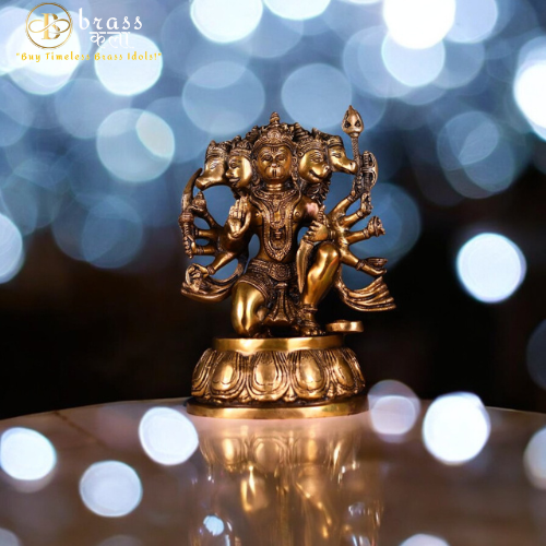 Brass Super Fine Panchmukhi Hanuman Idol