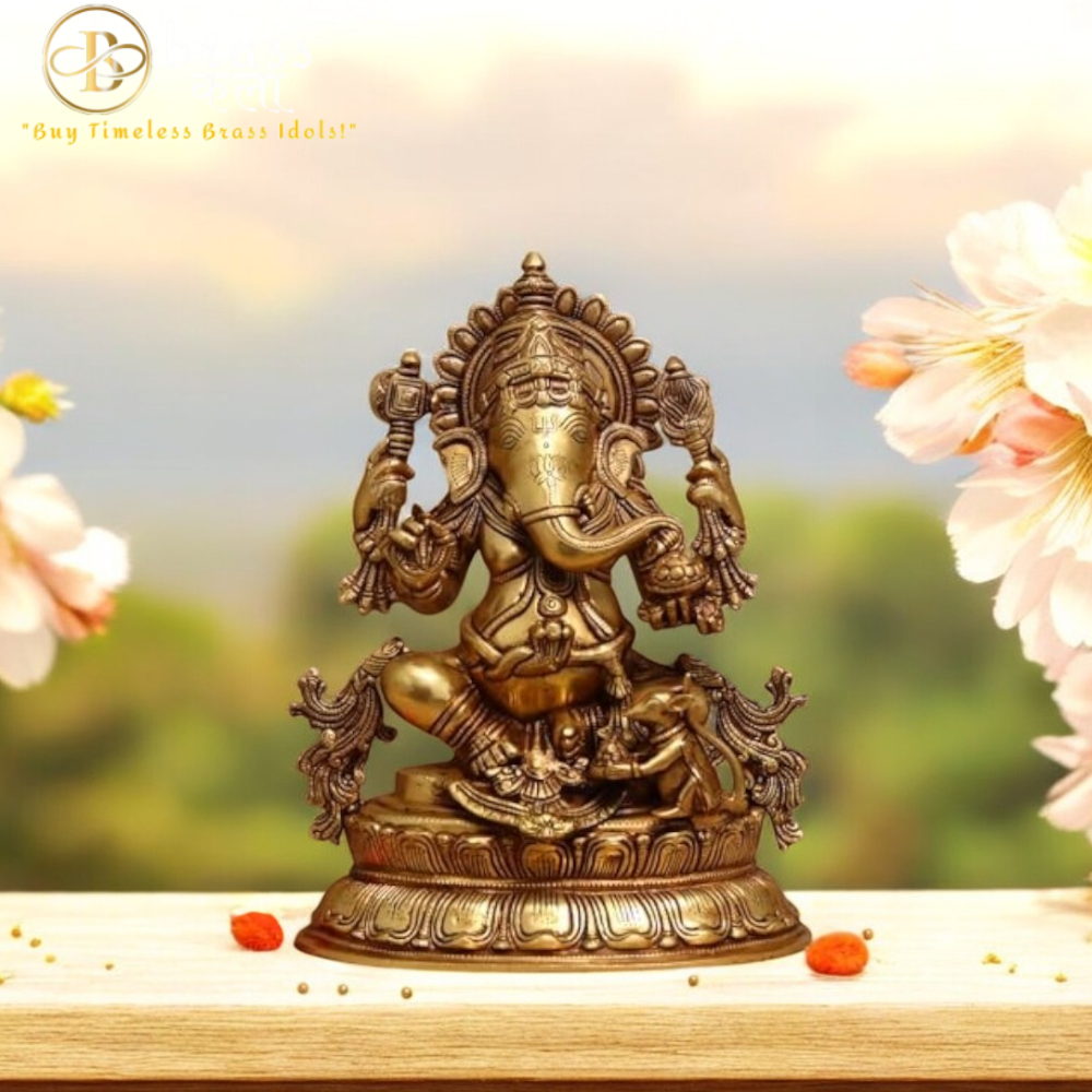Large Size Brass Ganesh Idol