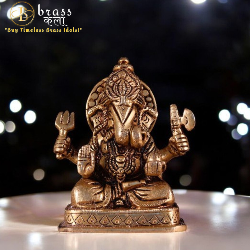 Brass Dagdu Ganesh Idol