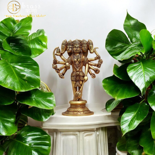 Brass Panchmukhi Hanuman Idol